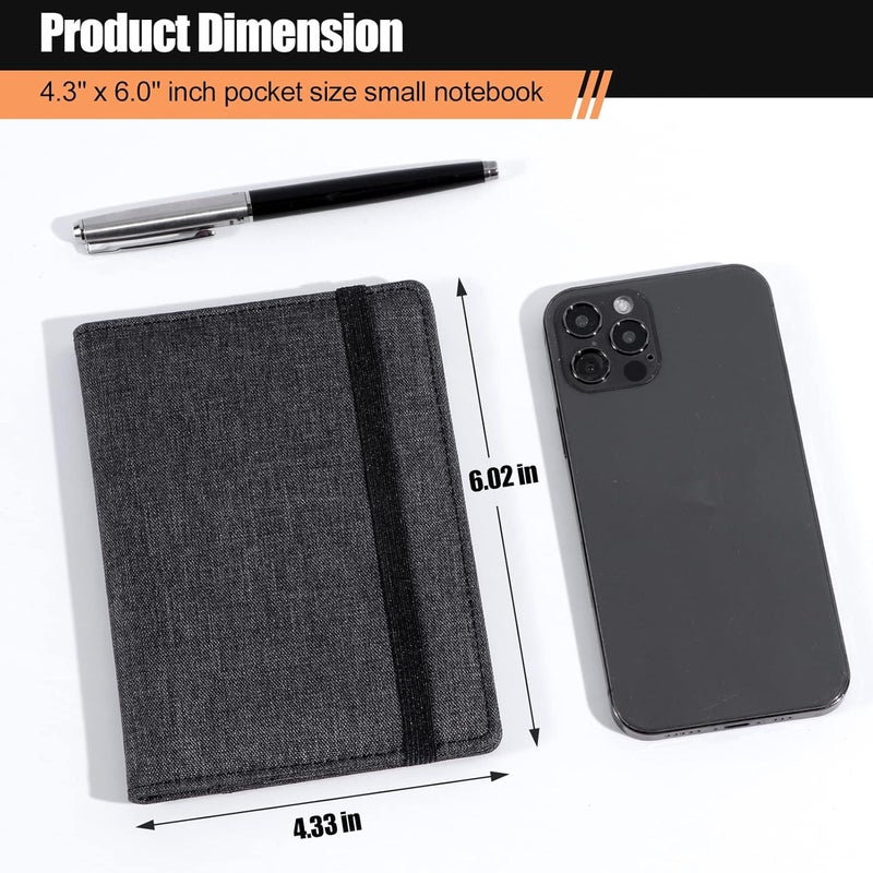 Plinyvel Notebook Cover for Field Notes 3.5"x5.5" - Waterproof Organizer with Pen Loop Holder and Card Slots, Travel Journal Accessories, Fits 3.5x5.5 Inch Pocket Notebooks (Black) - Image 3